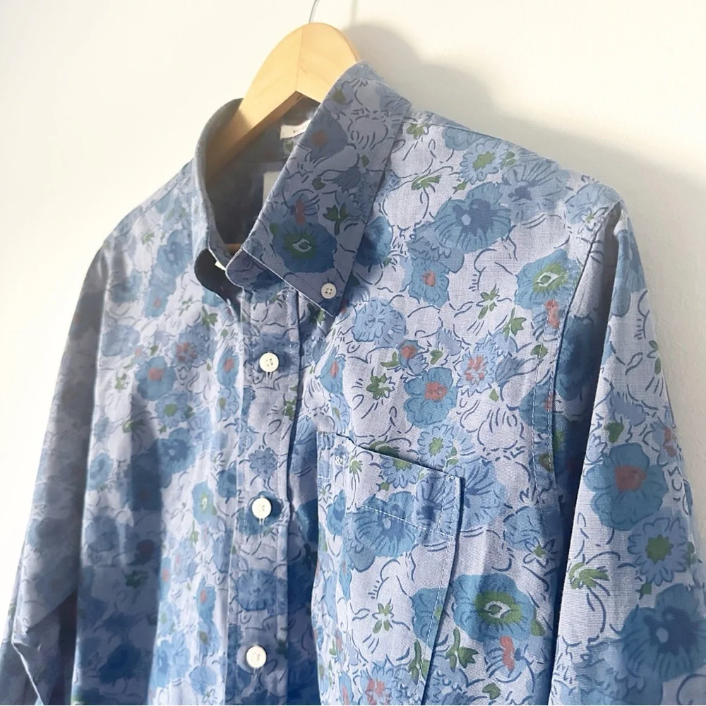 Abercrombie & Fitch Floral Muscle Casual Button Down Shirt XL - Picture 3 of 8